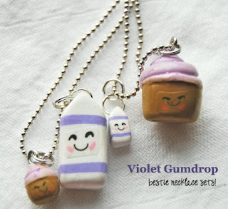 Violet Gumdrop Besties necklaces