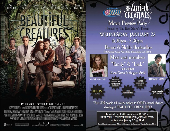 BEAUTIFUL CREATURES MOVIE PREVIEW PARTY E-VITE