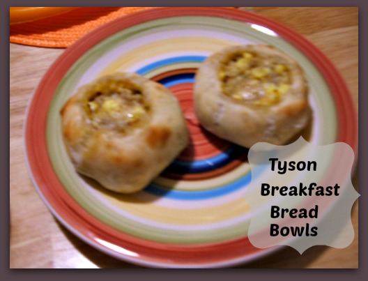 Tyson Breakfast Bread Bowls on Plate