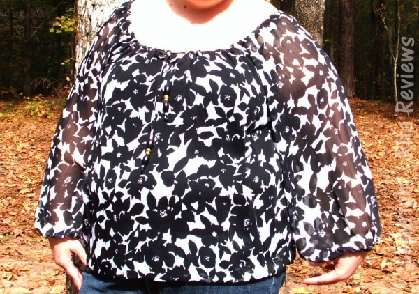 Sheer Floral Peasant Top