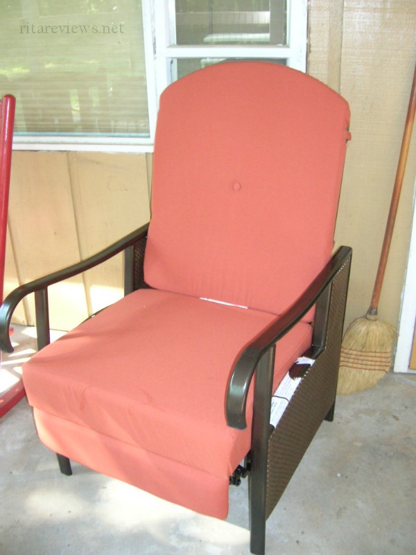 Extra Wide Textured Vinyl Outdoor Cushioned Recliner