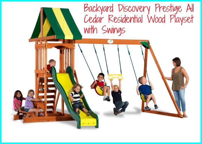 Backyard Discovery Prestige All Cedar Residential Wood Playset with Swings