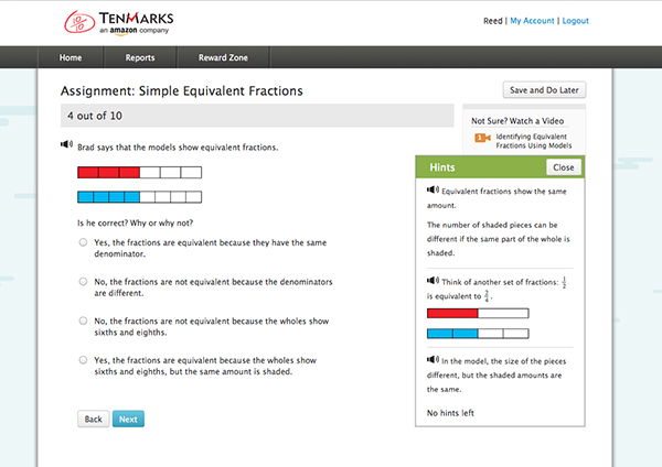 TenMarks Summer Math Program Work