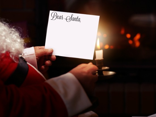 Santa Claus reads letters from kids