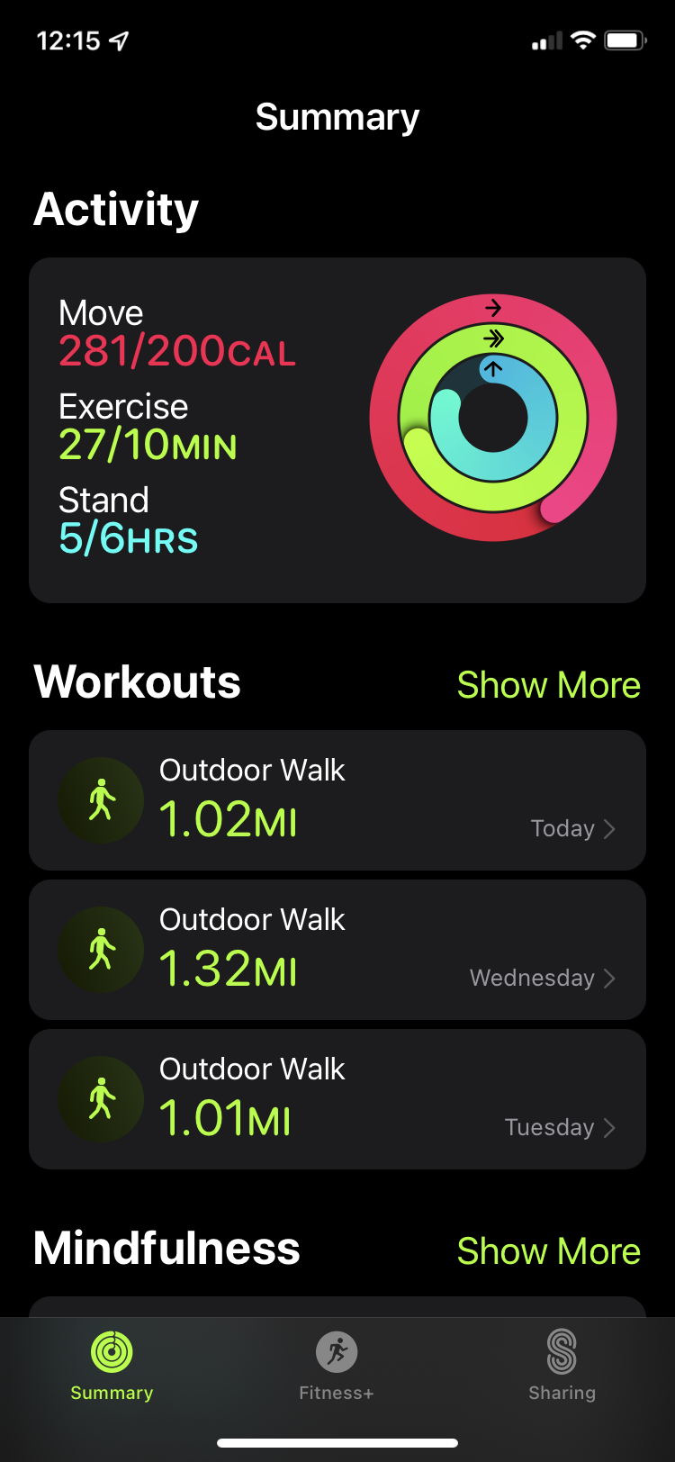 Apple Health Fitness App