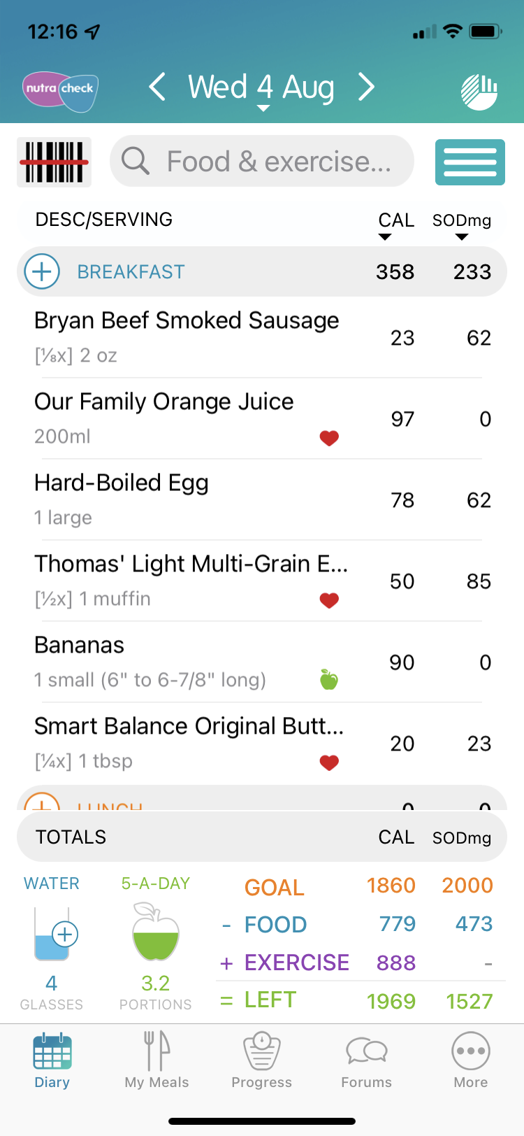 food diary app