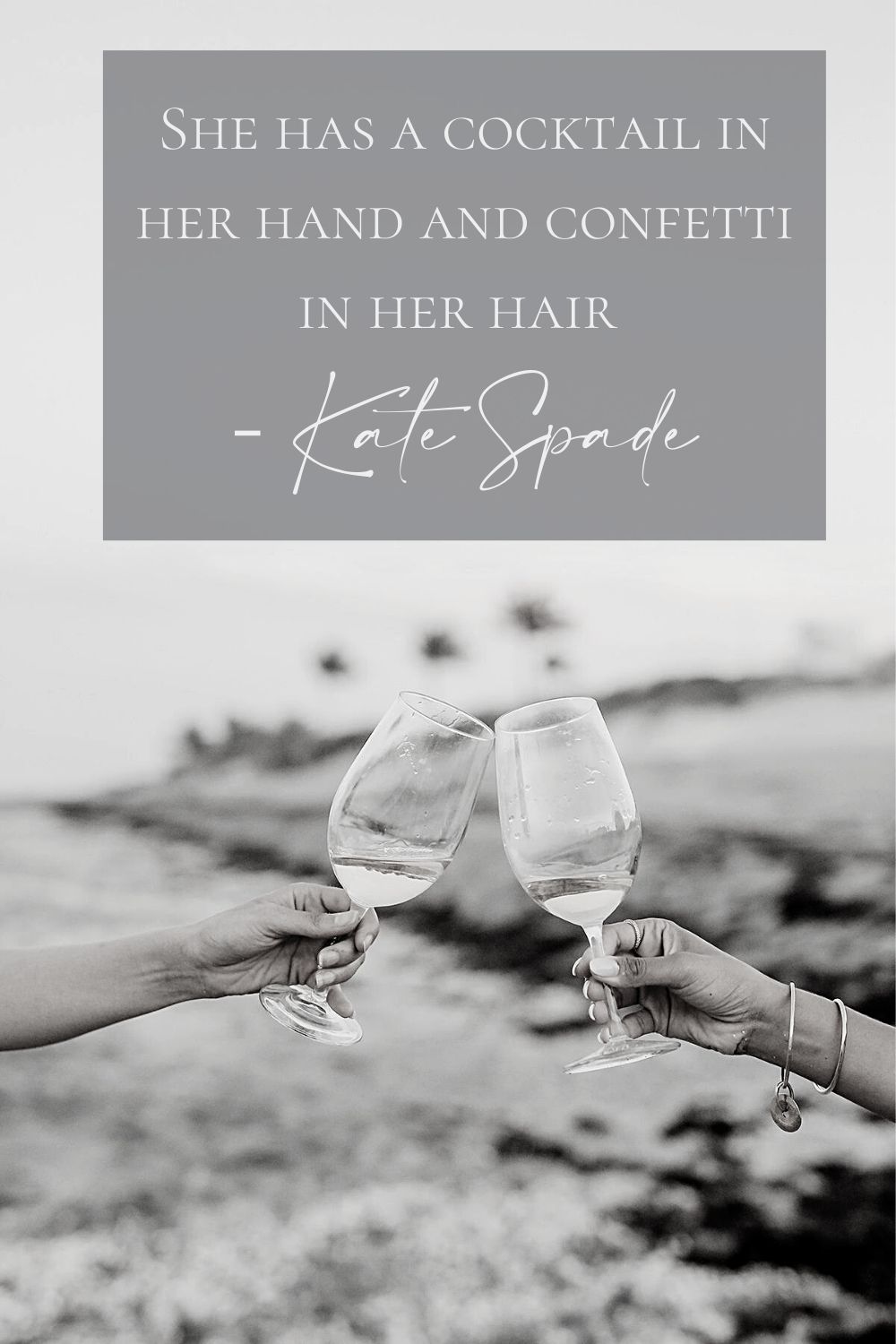 She Has a Cocktail in Her Hand and Confetti in Her Hair- Kate Spade - Friday Cocktails