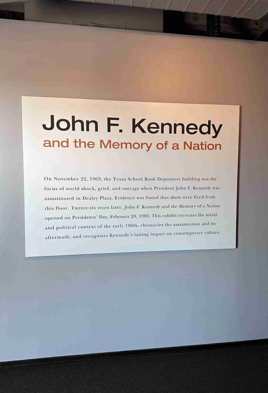JFK memory of a nation