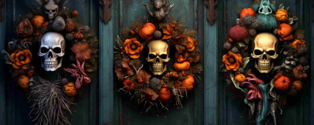 spooky door wreath