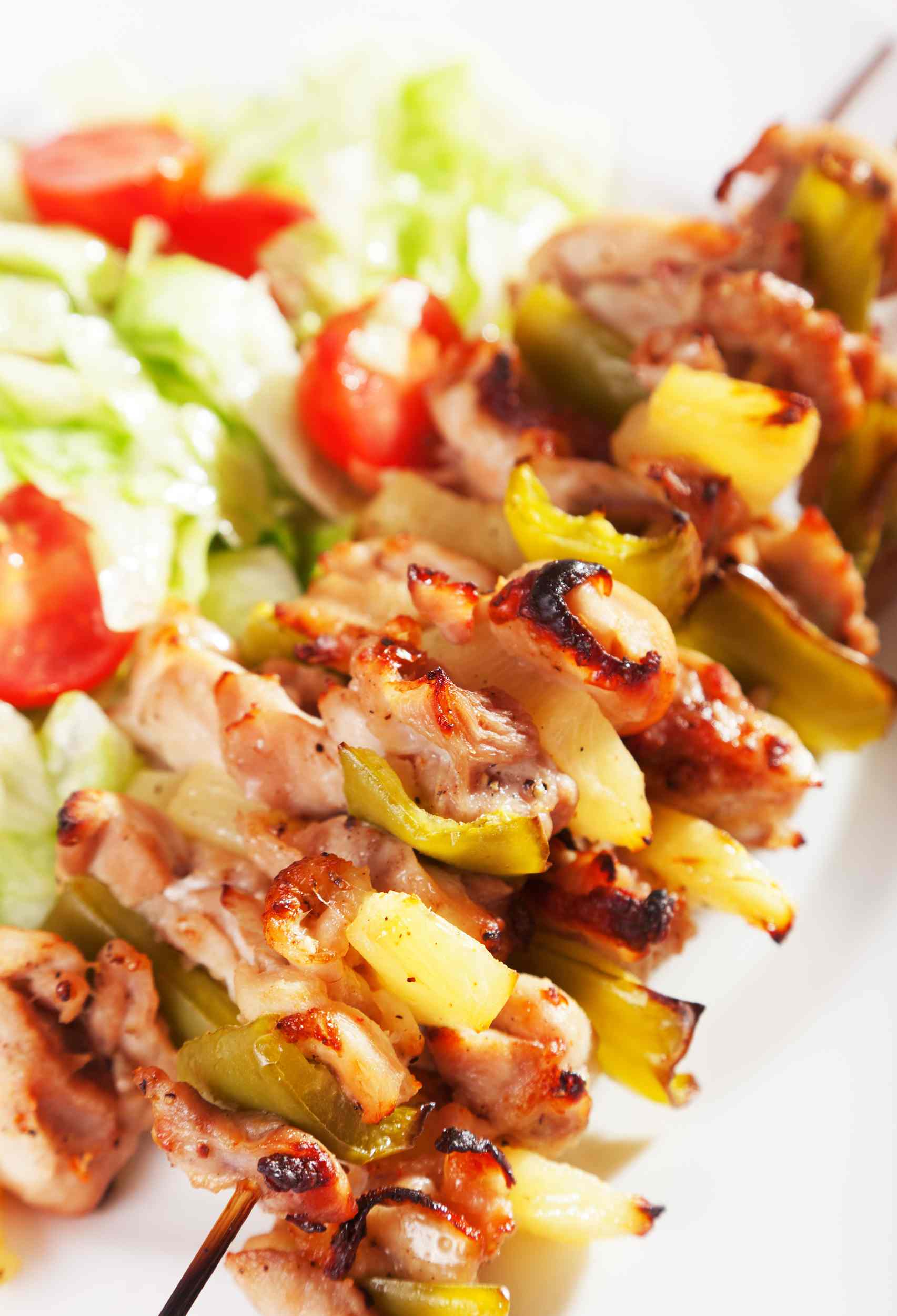 Grilled Chicken and Pineapple skewers