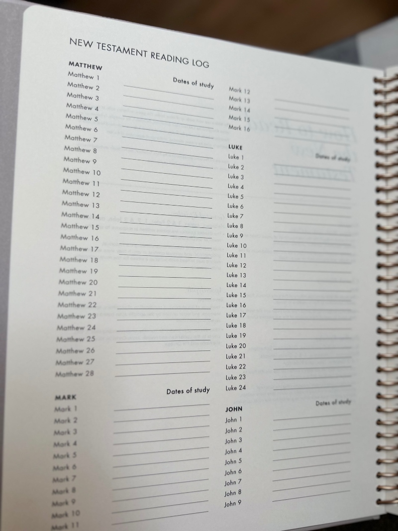 She Reads Truth New Testament reading log