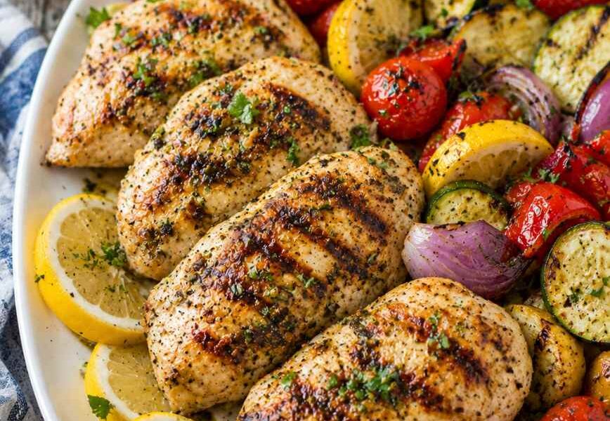 Lemon Herb Grilled Chicken with Summer Vegetables