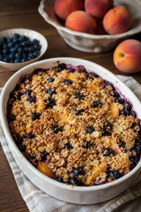 Fresh Peach and Blueberry Crisp
