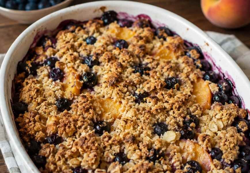 Fresh Peach and Blueberry Crisp