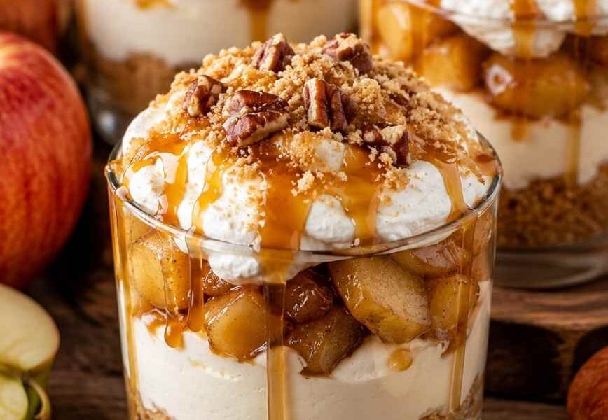 Caramel Apple Cheesecake Dessert Cups