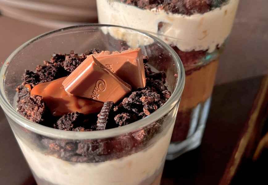 Chocolate Caramel Cookie Dessert Cups