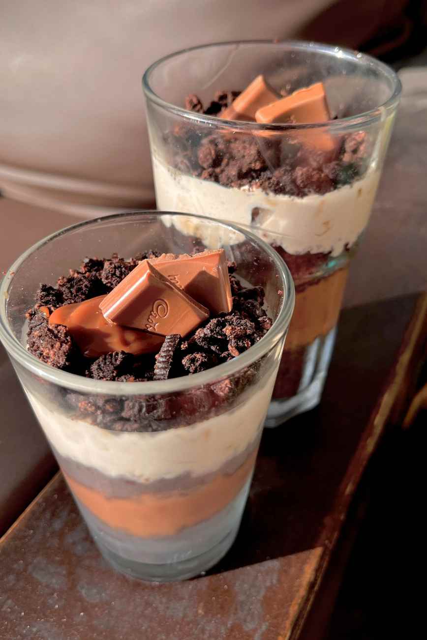 Chocolate Caramel Cookie Dessert Cups