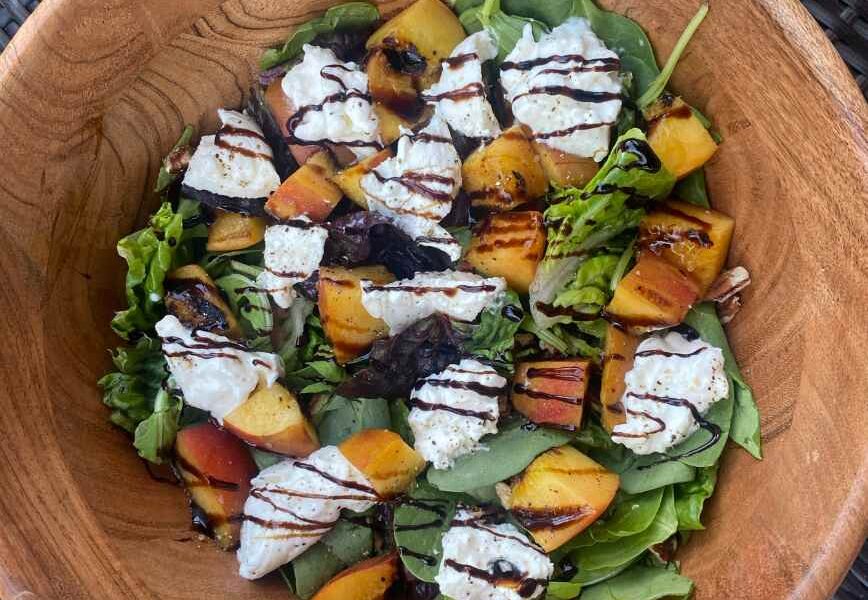 Peach Caprese Salad with Honey Balsamic Drizzle